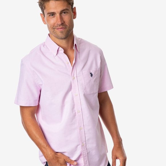 U.S. Polo Assn. Other - U.S. Polo Assn. Pink Plaid Button Down Casual Short Sleeve Shirt for Men Size S